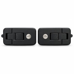 Pair of mirrored black canopy lock exterior handles