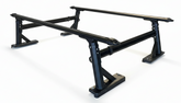 Black aluminum Ironhaul TK01 adjustable bed rack on a white background