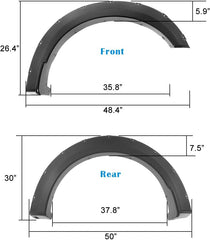 Ford - Pocket Rivet Style Fender Flares 4PC | Paintable Textured Black Paintable