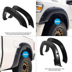 RAM - Pocket Riveted Fender Flares 4PC | Paintable Textured Black Paintable