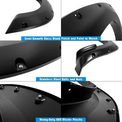 RAM - Pocket Riveted Fender Flares 4PC | Paintable Textured Black Paintable