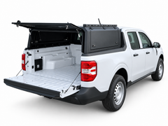 Ford Maverick canopy rear door and tailgate open on a white background